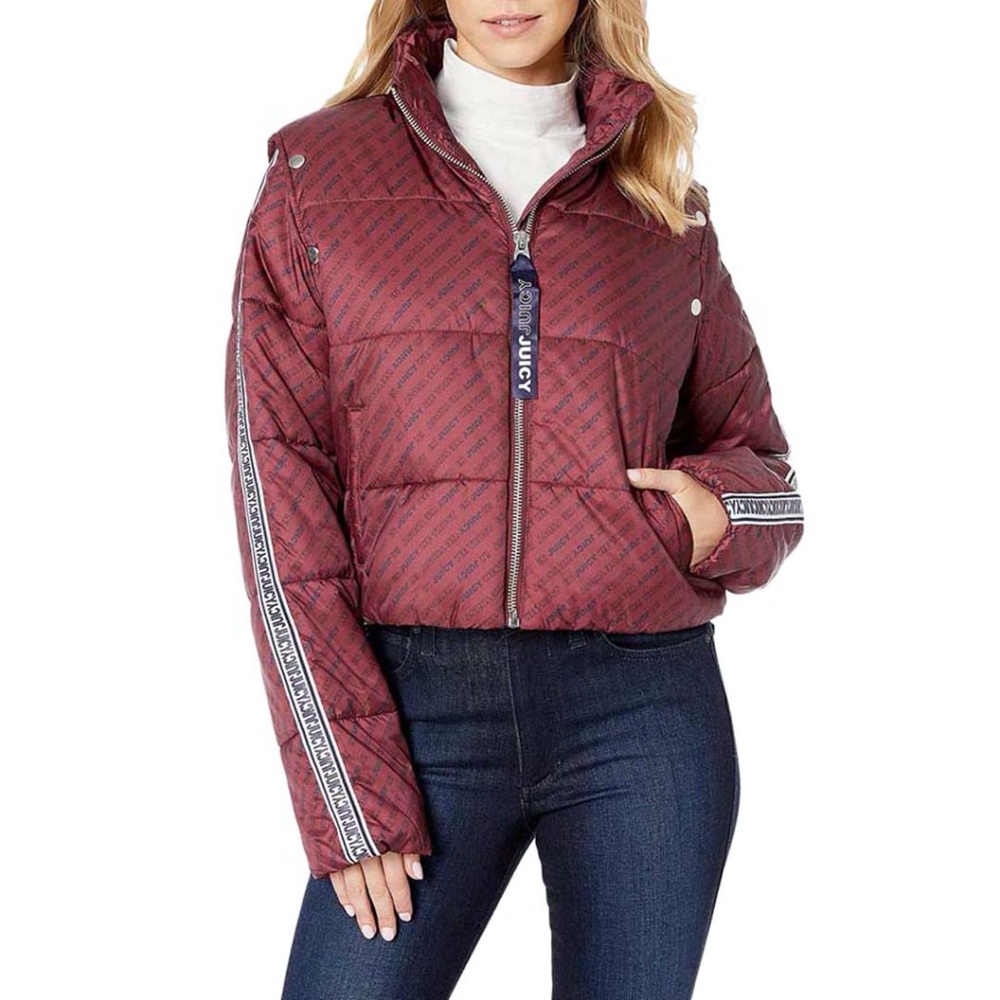 Juicy Couture Snap Off Sleeve Puffer Jacket